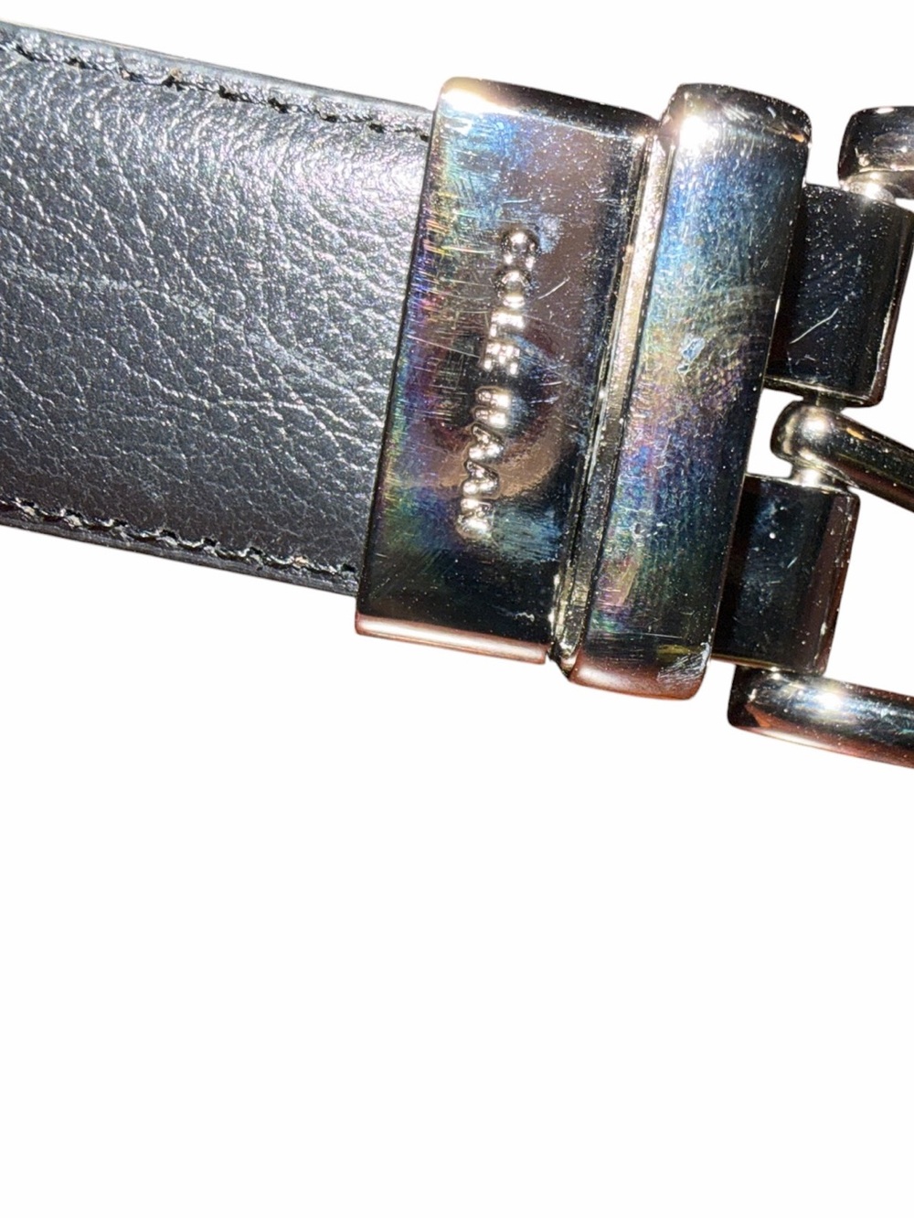 Cole Haan Men's Classic Reversible Brown/Black Leather Belt 36 waist - Picture 3 of 5